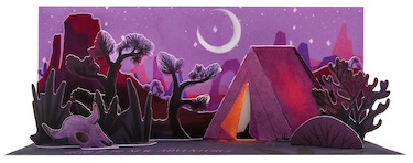 Up With Paper Pop-Up Panorama Weihnachtskarte – Mit Lichteffekt, Bewegliche Szene, 22,9 X 9,5 Cm