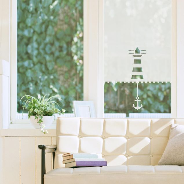 GRAZDesign Fensterfolie Leuchtturm Motiv - 90x57cm Sichtschutz Für Bad & Dusche