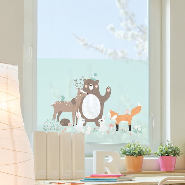 Fensterfolie - Sichtschutz Fenster Forest Friends mit Waldtieren ... Fensterfolie - Sichtschutz Fenster Forest Friends mit Waldtieren ...