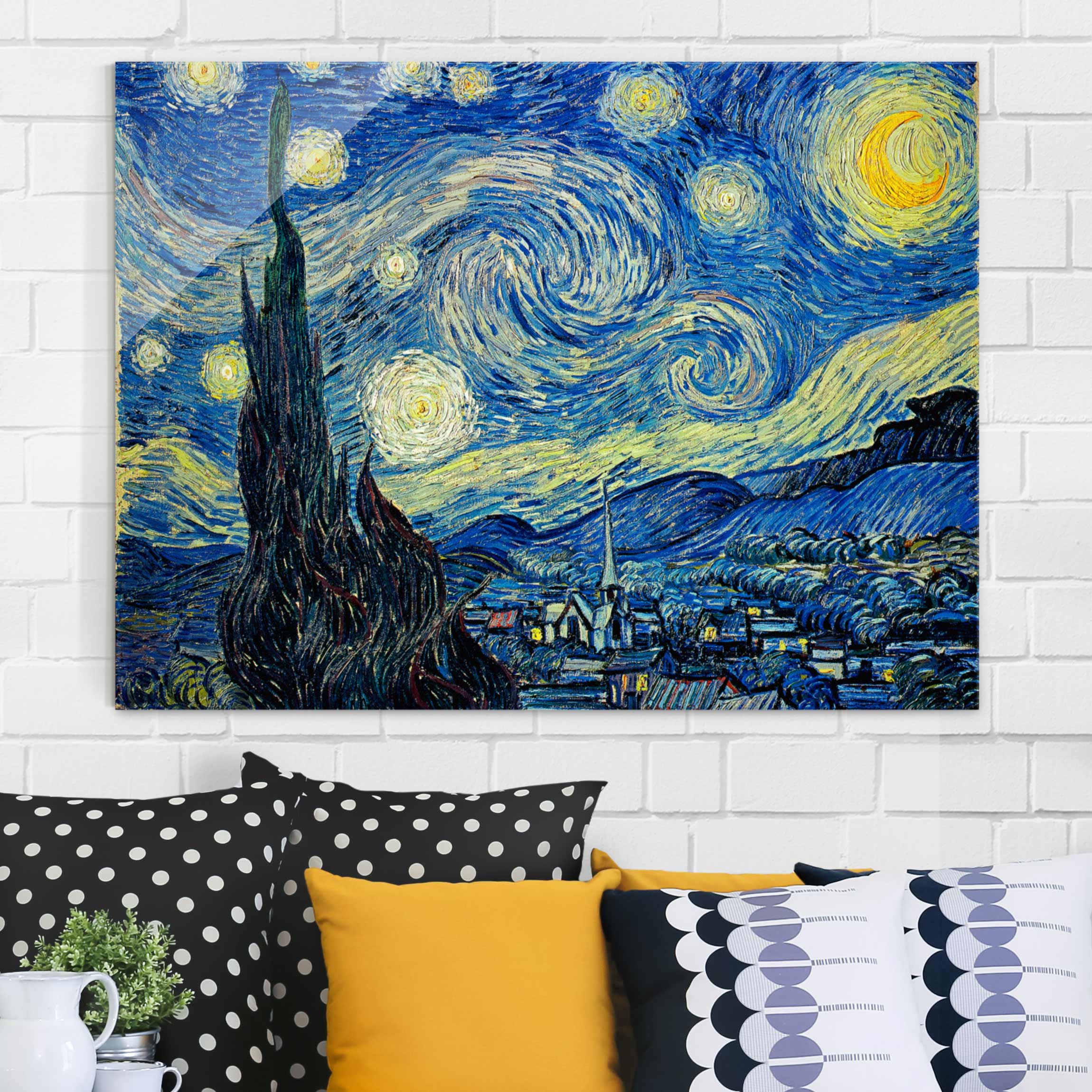 Poster Leinwandbild Vincent van Gogh Glasbild Sternennacht