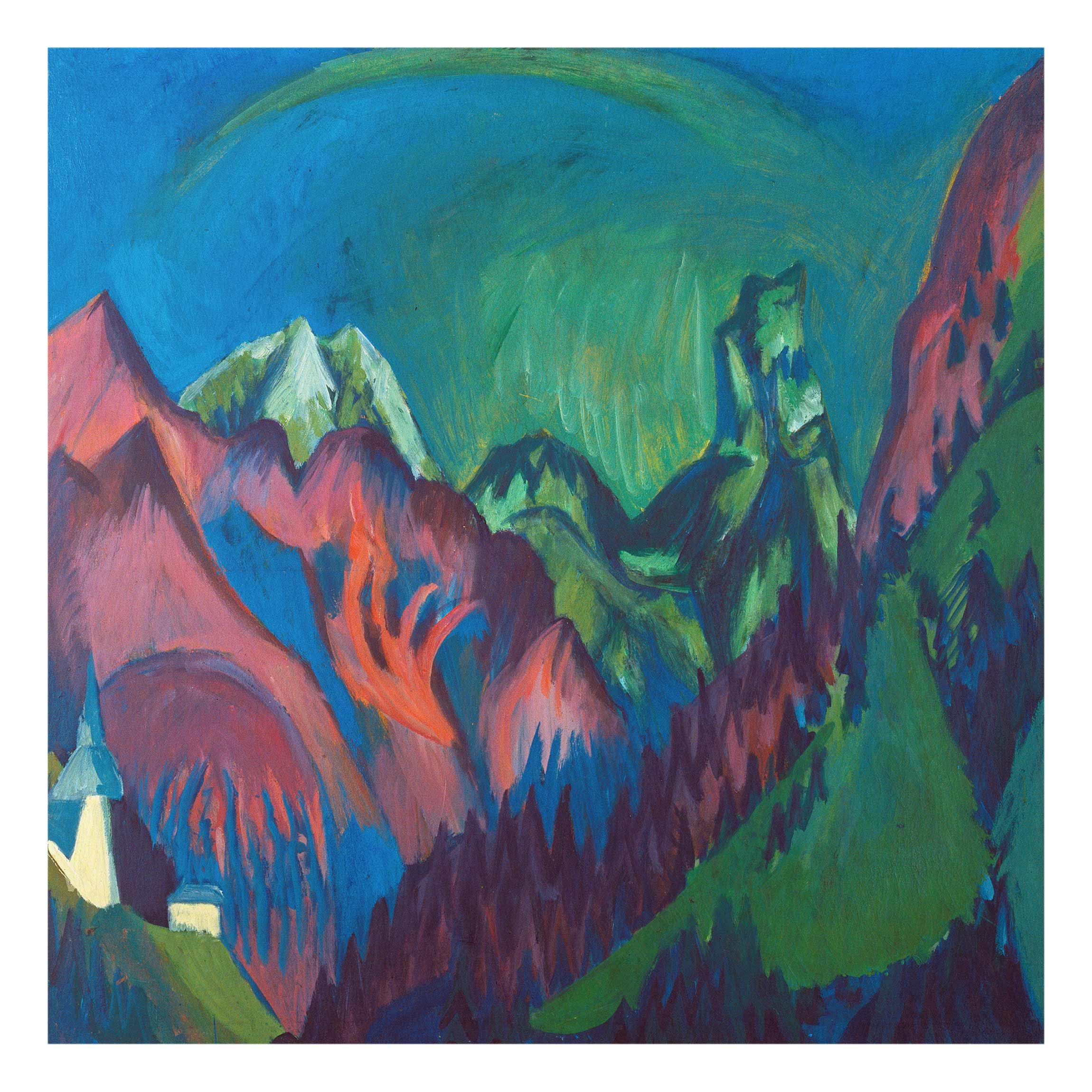 Glasbild Kunstdruck Ernst Ludwig Kirchner Tinzenhorn