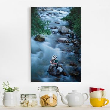 Product picture Canvas Art - Fly fishing in Colorado -...