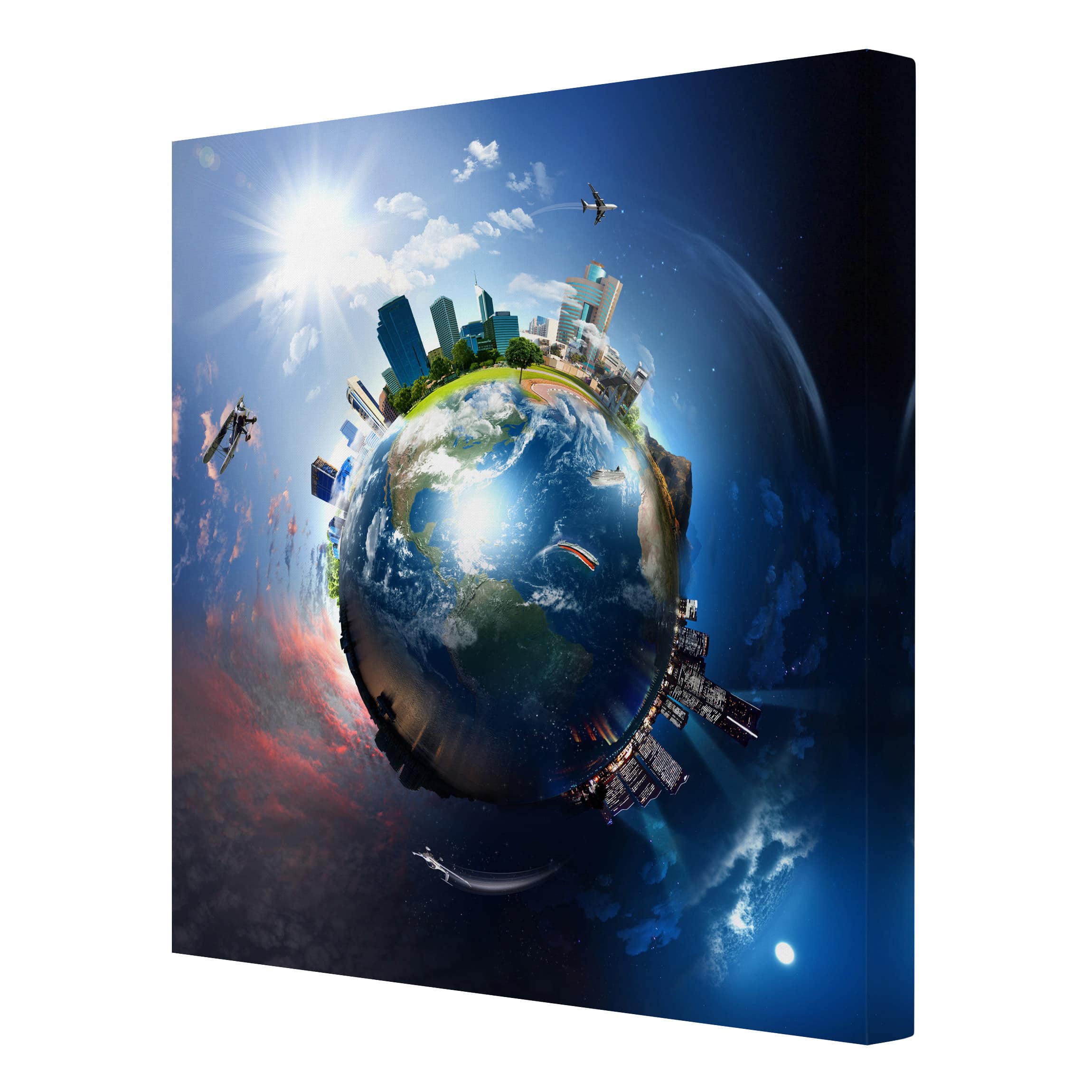 Leinwandbild Reise um die Welt Quadrat 11