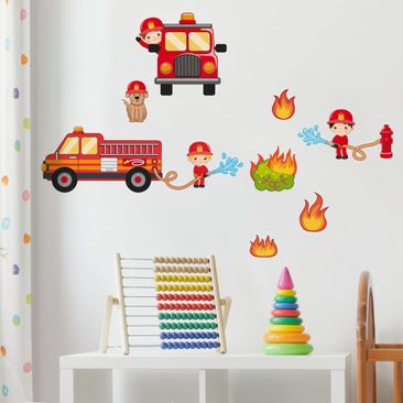 Wall Decal Fire Brigade In Action Set Wall Decal Fire Brigade In Action Set