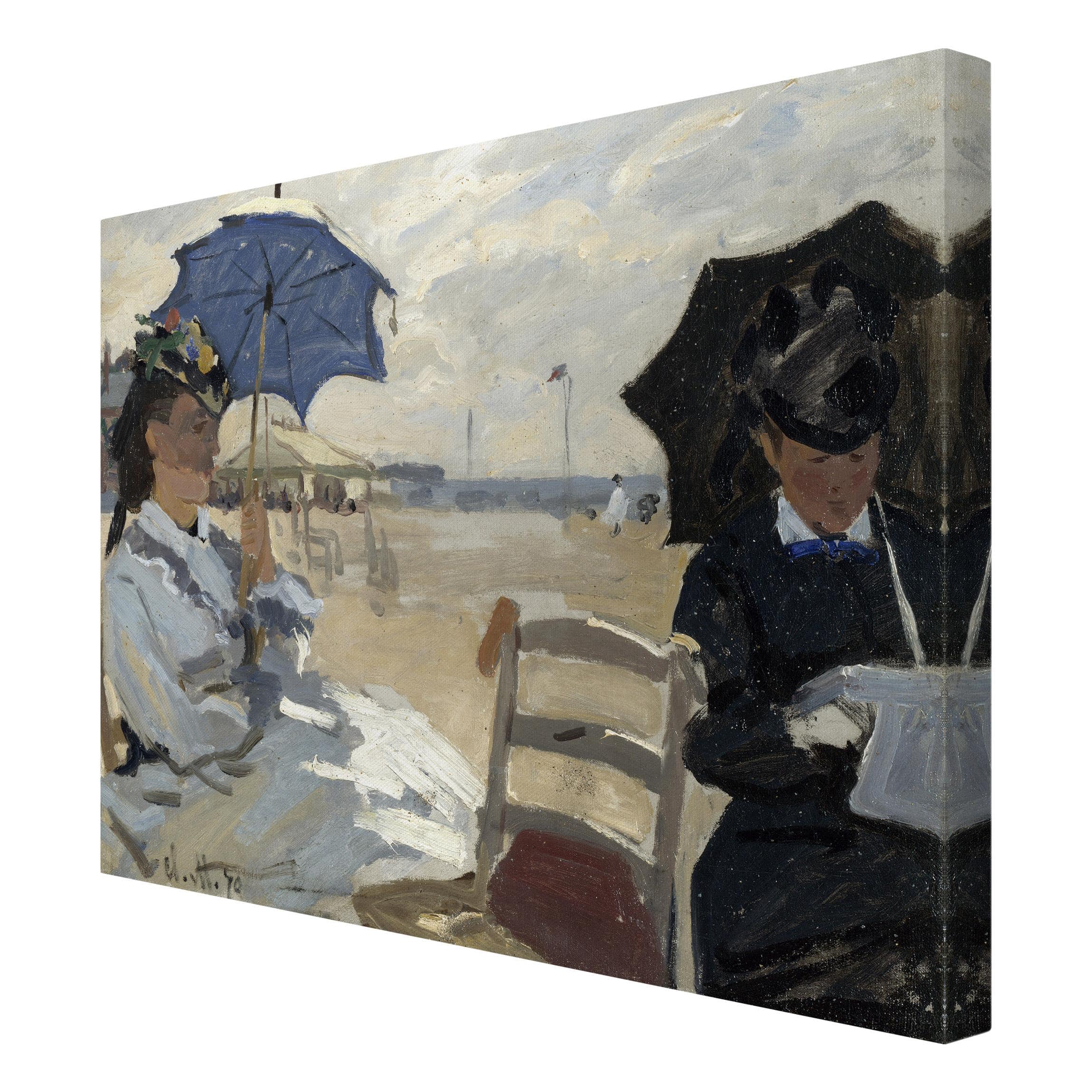 Leinwandbild Poster Glasbild Strand von Trouville Claude Monet