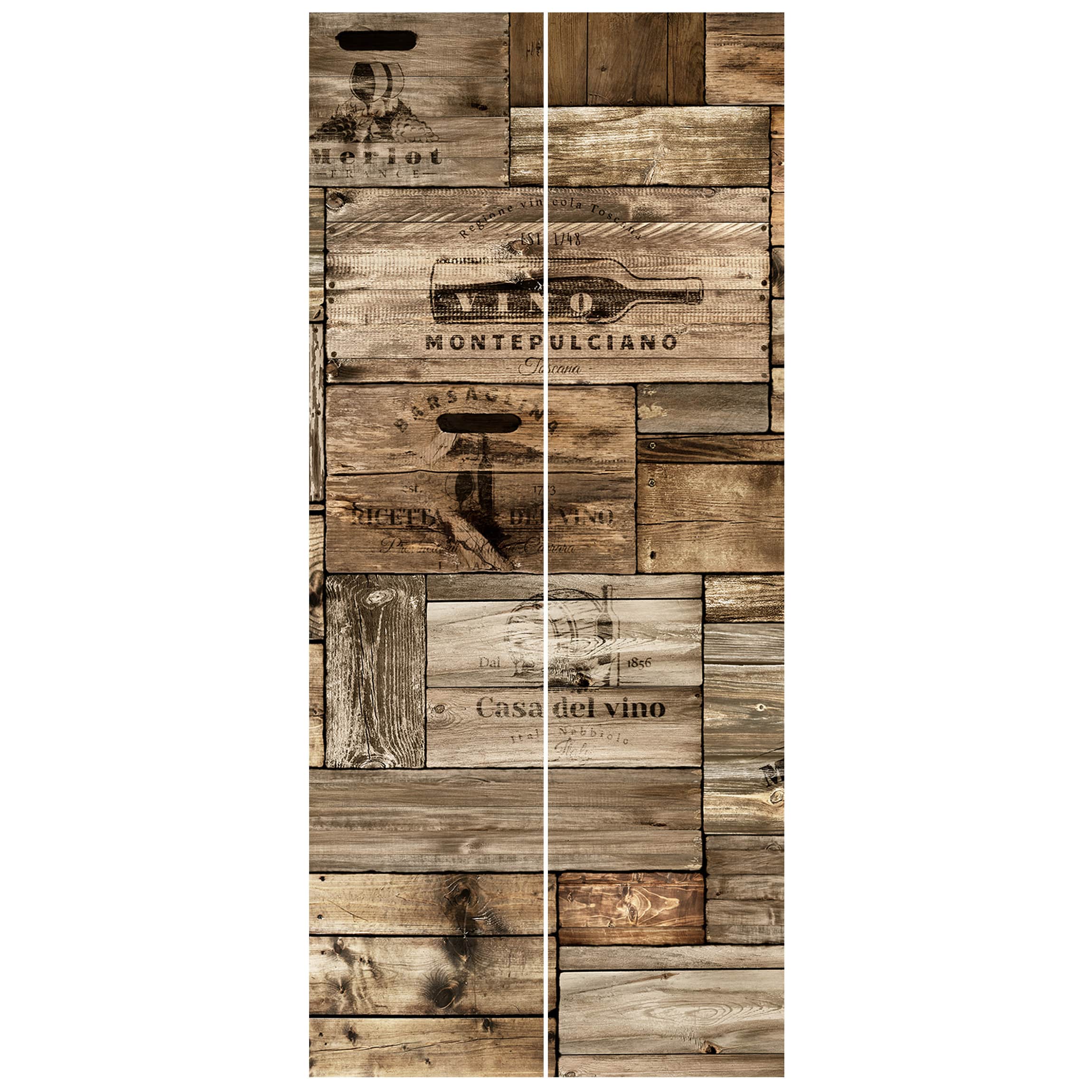 Carta da parati per porte Premium - Vintage Wooden Boxes - 215cm x 96cm
