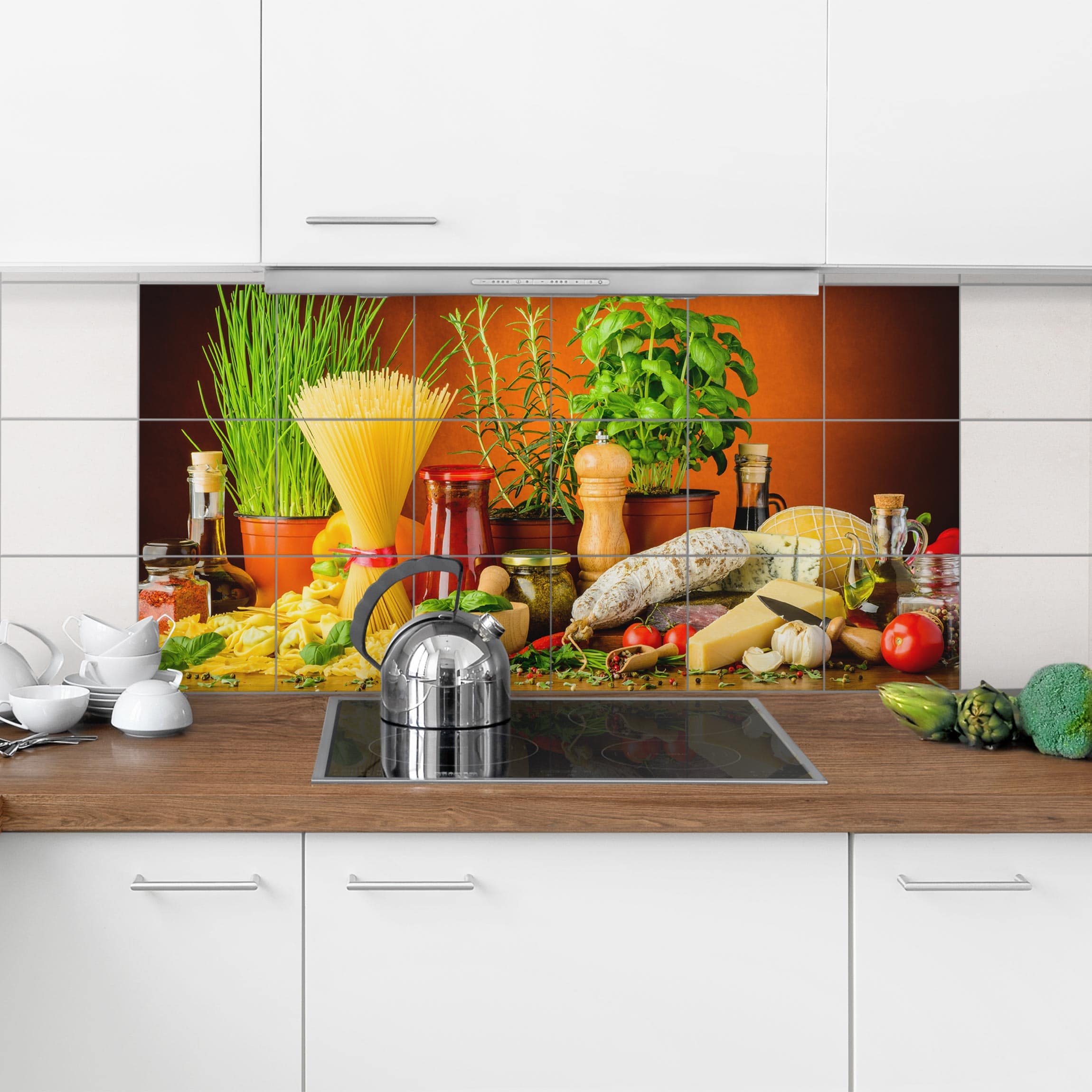 Fliesenbild - Italienische Küche - Fliesensticker Set Querformat