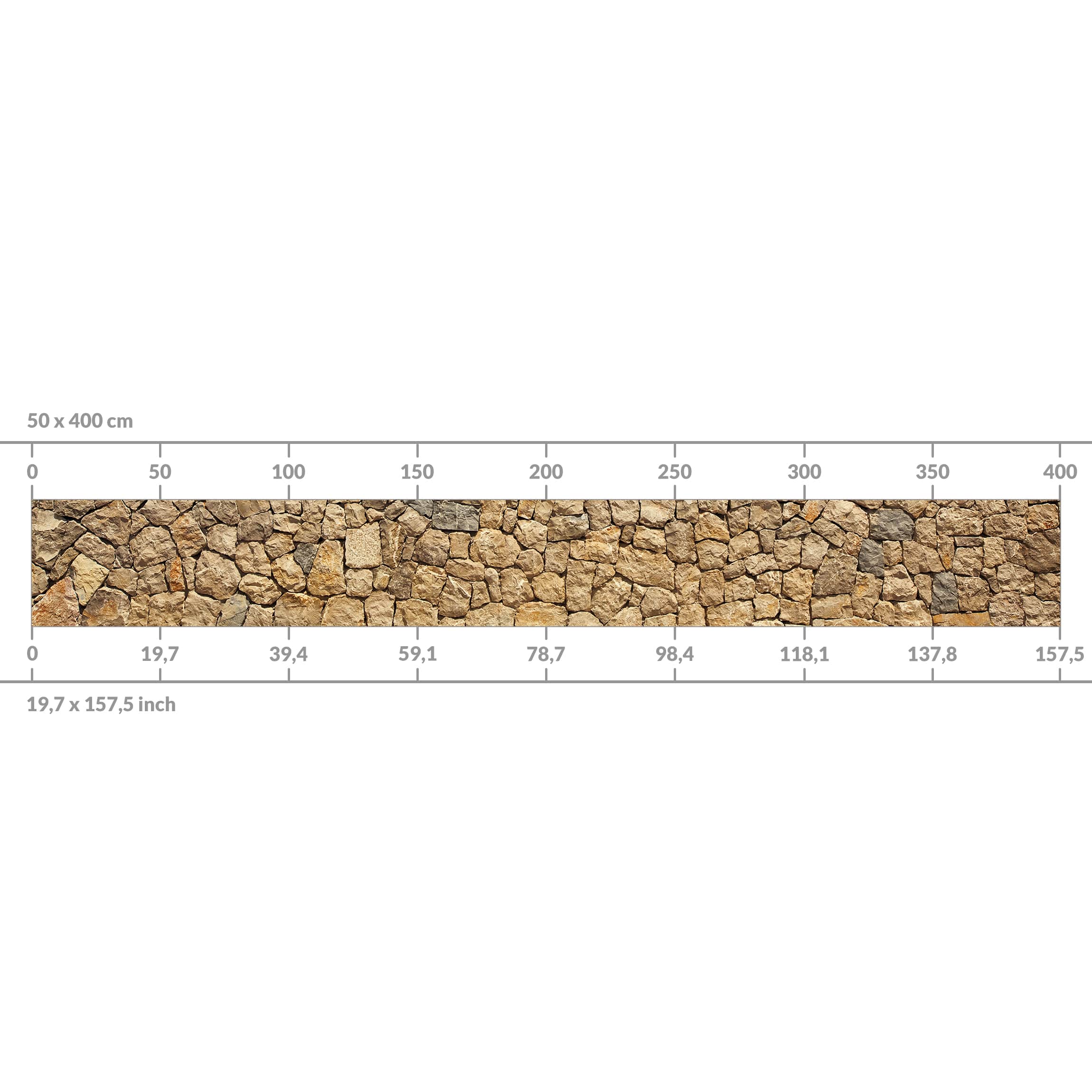 Antico Muro in ciotoli 50 x 50 cm Premium Bilderwelten Rivestimento Cucina