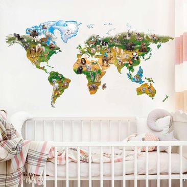 FANTASIEN Kinderzimmer Meer Welt Zimmerdeko Wandsticker Wandtattoo