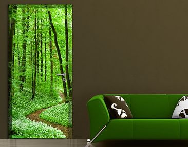A.Monamour Türtapete Selbstklebend Türfolie Türposter 3D Frühling Rosa