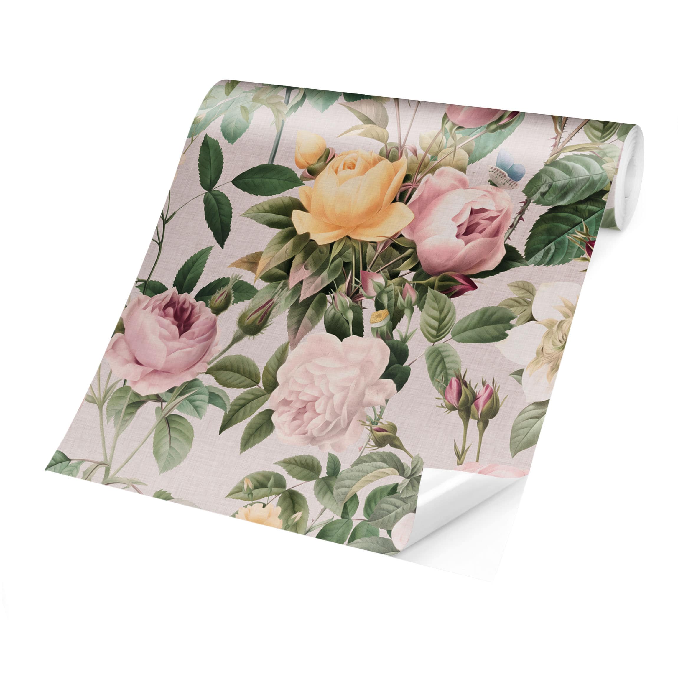 Carta Da Parati Adesiva Floreale Rosa - 44,5x300 Cm - Per Mobili E Pareti - Design Vintage - Foto 3