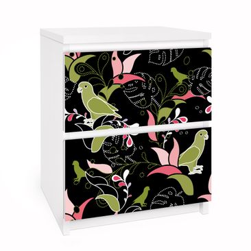 Furniture Decal For Ikea Malm Dresser 2xdrawers Parrot Ornament