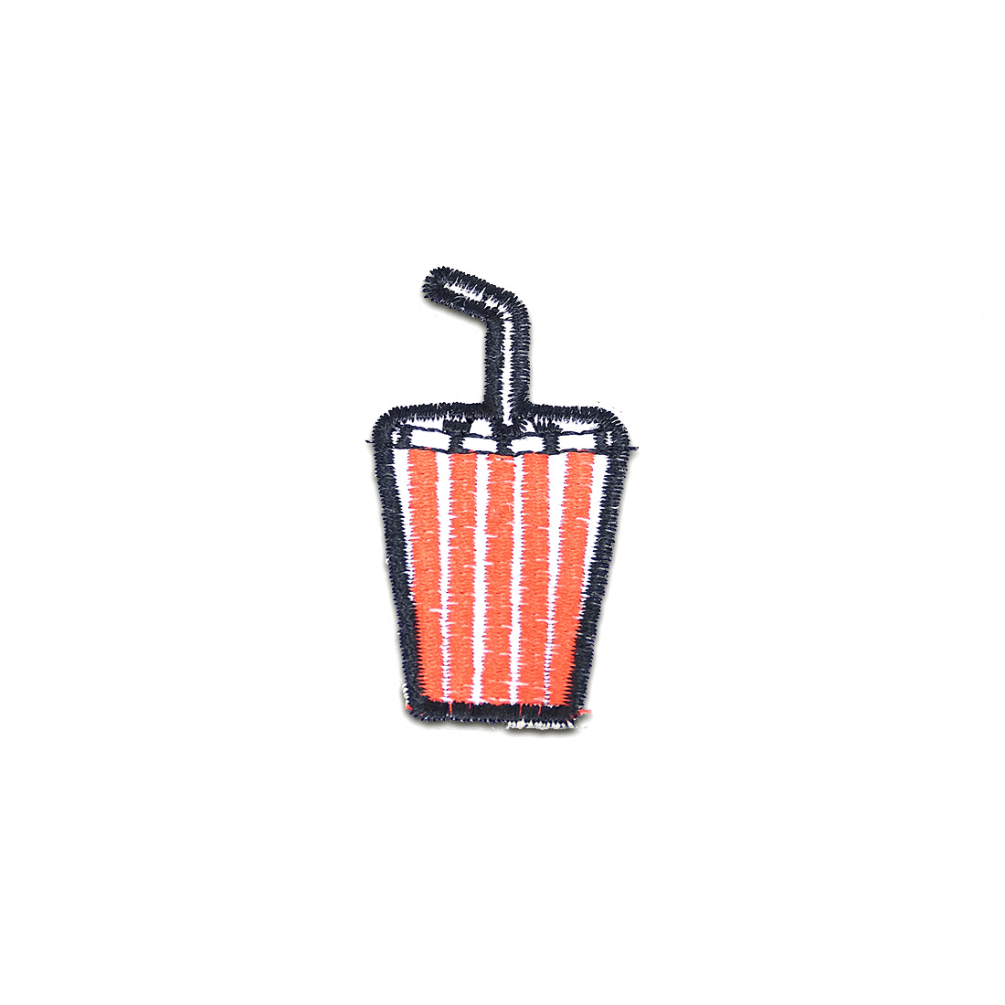 bere coppa con cannuccia - Toppe termoadesive Patch Toppa ricamate, misura: 6 x 3,2 cm