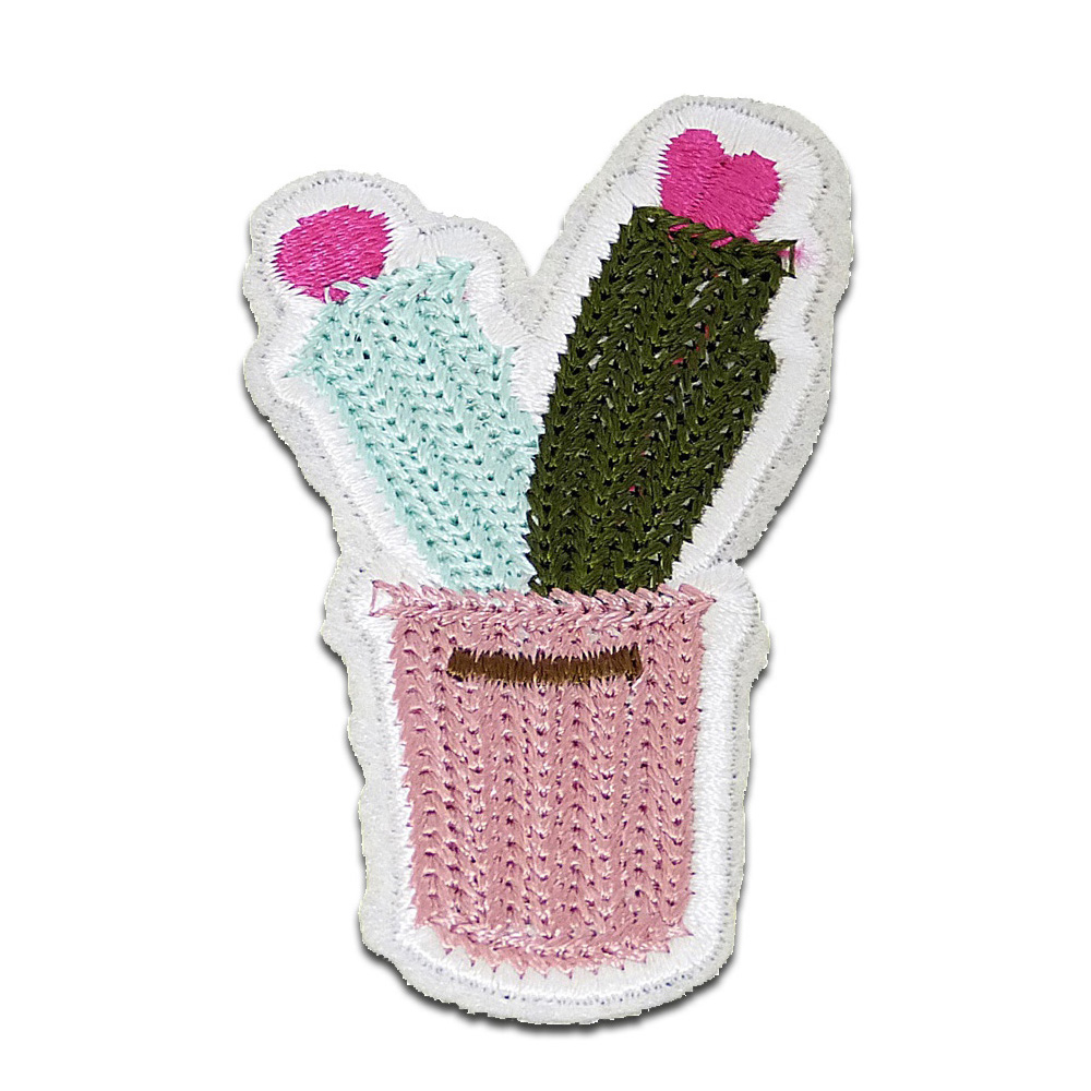 Aufnher / Bgelbild - Pflanze Topf Kaktus  pink  6,5x4,4cm - Patch Catch  the Patch - dein Shop fr Aufnher und Bgelflicken | be individual