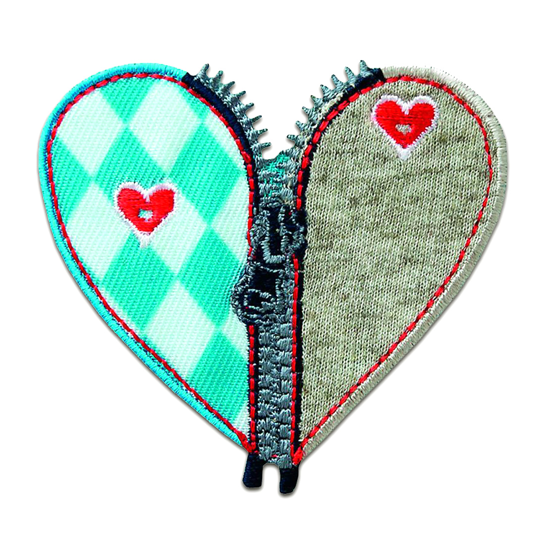 Toppa Termoadesiva Ricamata 'Cuore Bavarese Con Chiusura Lampo' – 6 X 6,4 Cm - 4