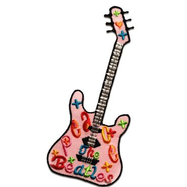 Toppe termoadesive Toppa Patch Toppa Chitarra Hippie 14 cm