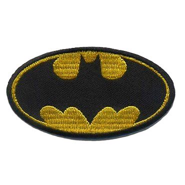 Parches - Batman Logo Comic niños - negro - 9,2x5,5cm bordados para ropa, Catch the Patch - tu tienda de parches y parches de hierro