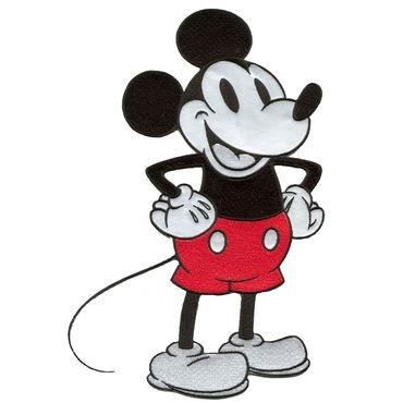 Aufnäher / Bügelbild - Mickey Mouse 90 Jahre XL 01 Kopf Neunziger ..., image size:370x370