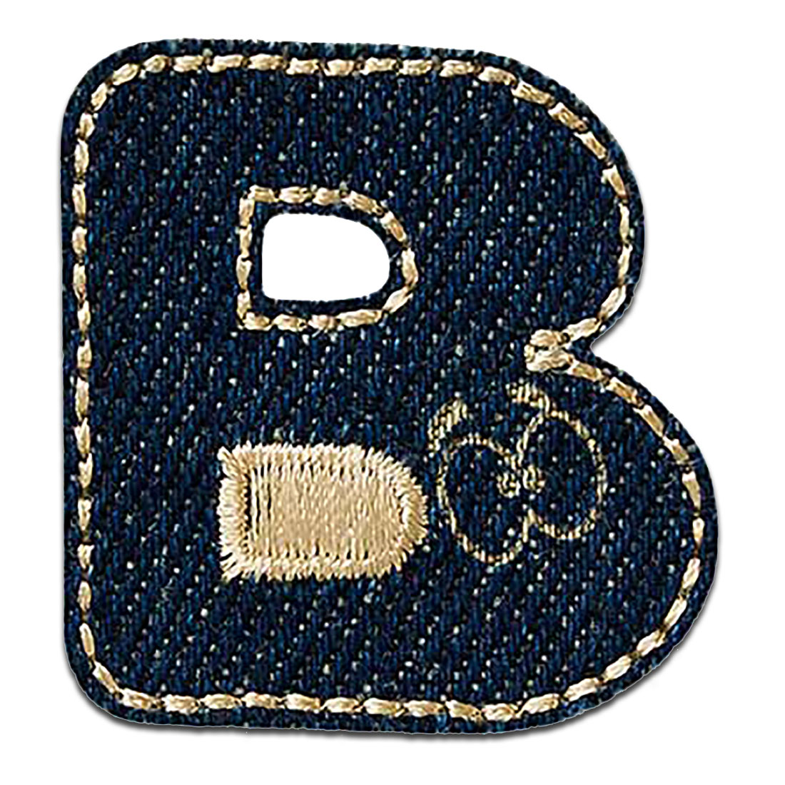 Letters - Black Script 2 Letter H - Iron On Embroidered Applique