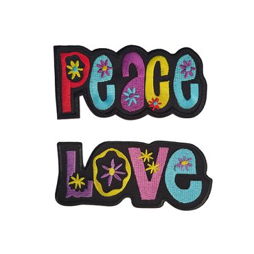 Patch Thermocollant Guitare Peace Hippie - Taille 5x12,8 Cm, Broderie Qualité, Pour Customiser Vêtements Et Accessoires