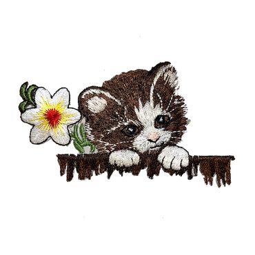 Gatto Animale - Toppe Termoadesive Patch Toppa, Misura: 6,1 x 5,2 cm Catch the Patch - il tuo negozio per i cerotti e i cerotti con il ferro da stiro | essere individuale