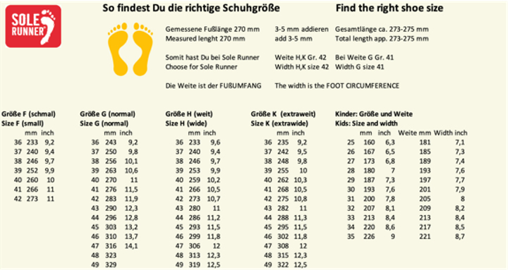 Groessentabelle-Size Chart