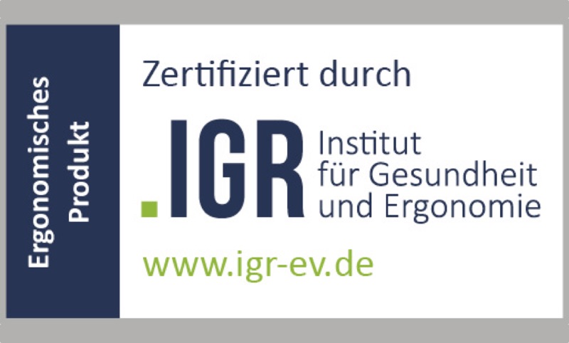 Zertifiziert von iGR - Ergonomisches Produkt