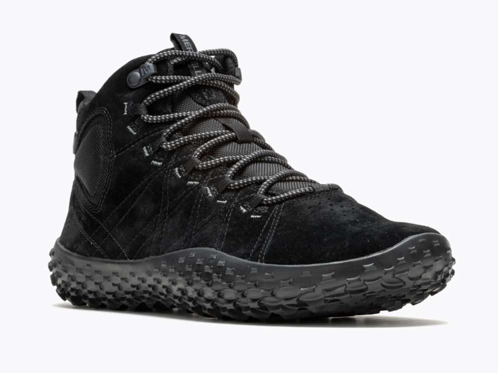 Merrell Wrapt Mid WP Black/Black Men | barfusslaufen.com 