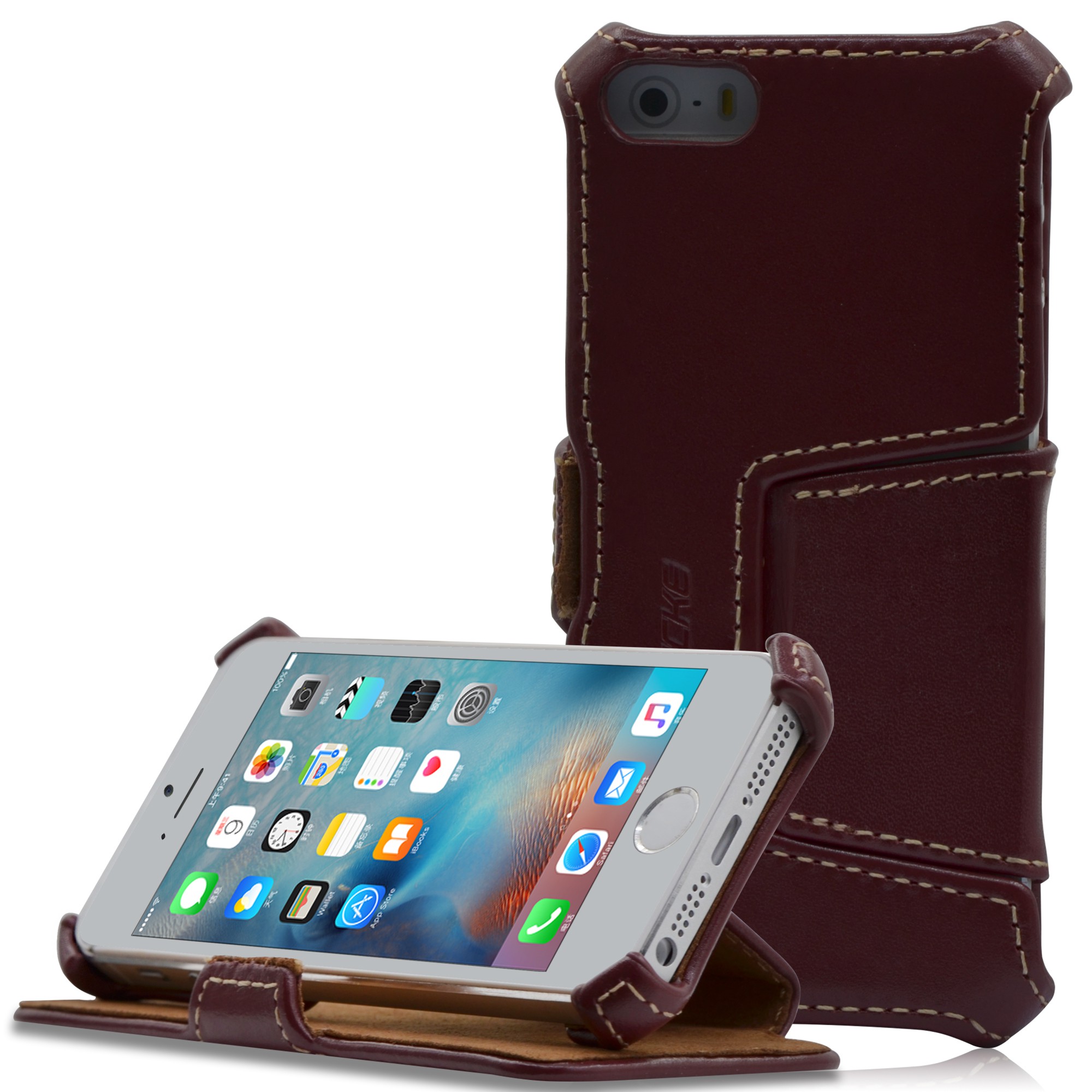 iPhone SE Case, MANNA UltraSlim Apple iPhone SE Leather Case Book Folio Cover Wallet Easy