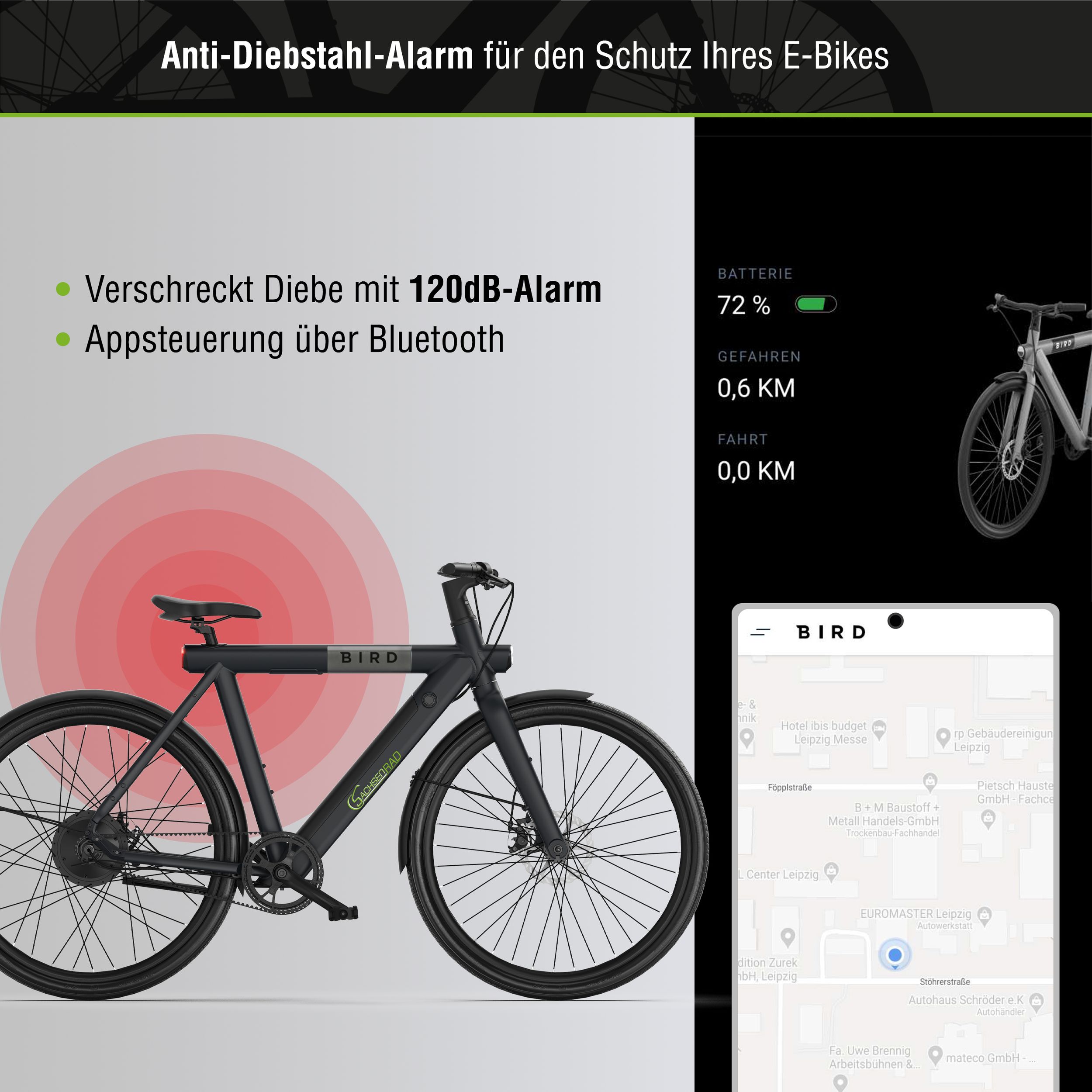 SachsenRAD xBird C6R Connect Urban E-City-Bike  mit Riemenantrieb | LEICKE  GmbH
