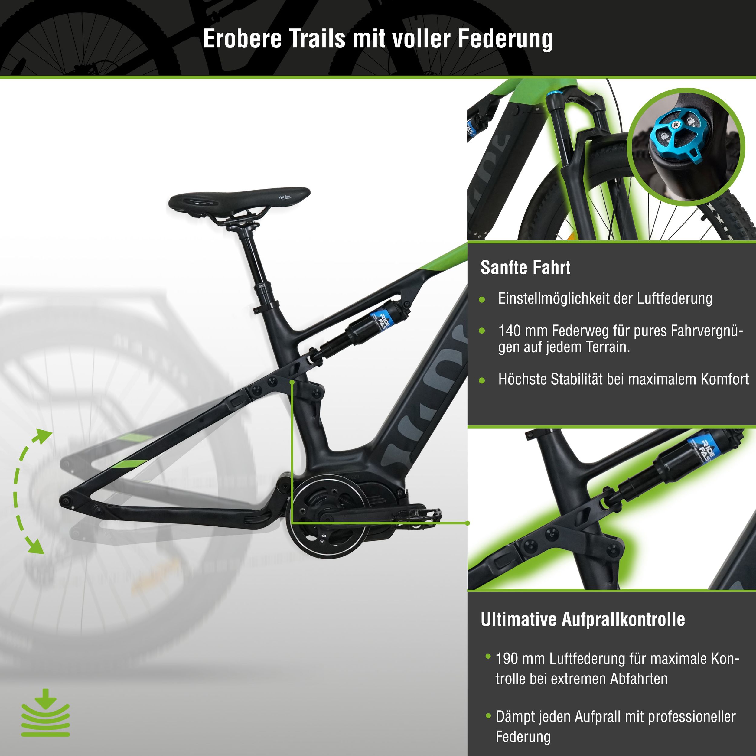pedelec e bike 520WH Novel matt black Intube Pedelec E-Bike 2x hydr Scheibenbremse 7 –  fahrrad-Ass.de