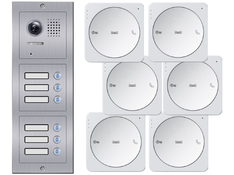 Audio Türklingel Türsprechanlage XD61A und 6x Sprechstelle für die Wohnung XD4A