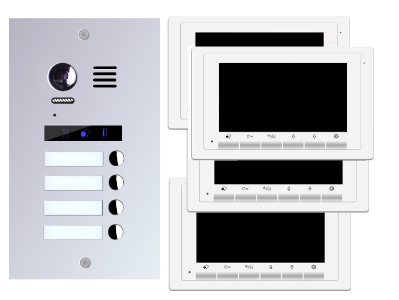 Türklingelanlage 2-Draht BUS ES4m und 4x DT17