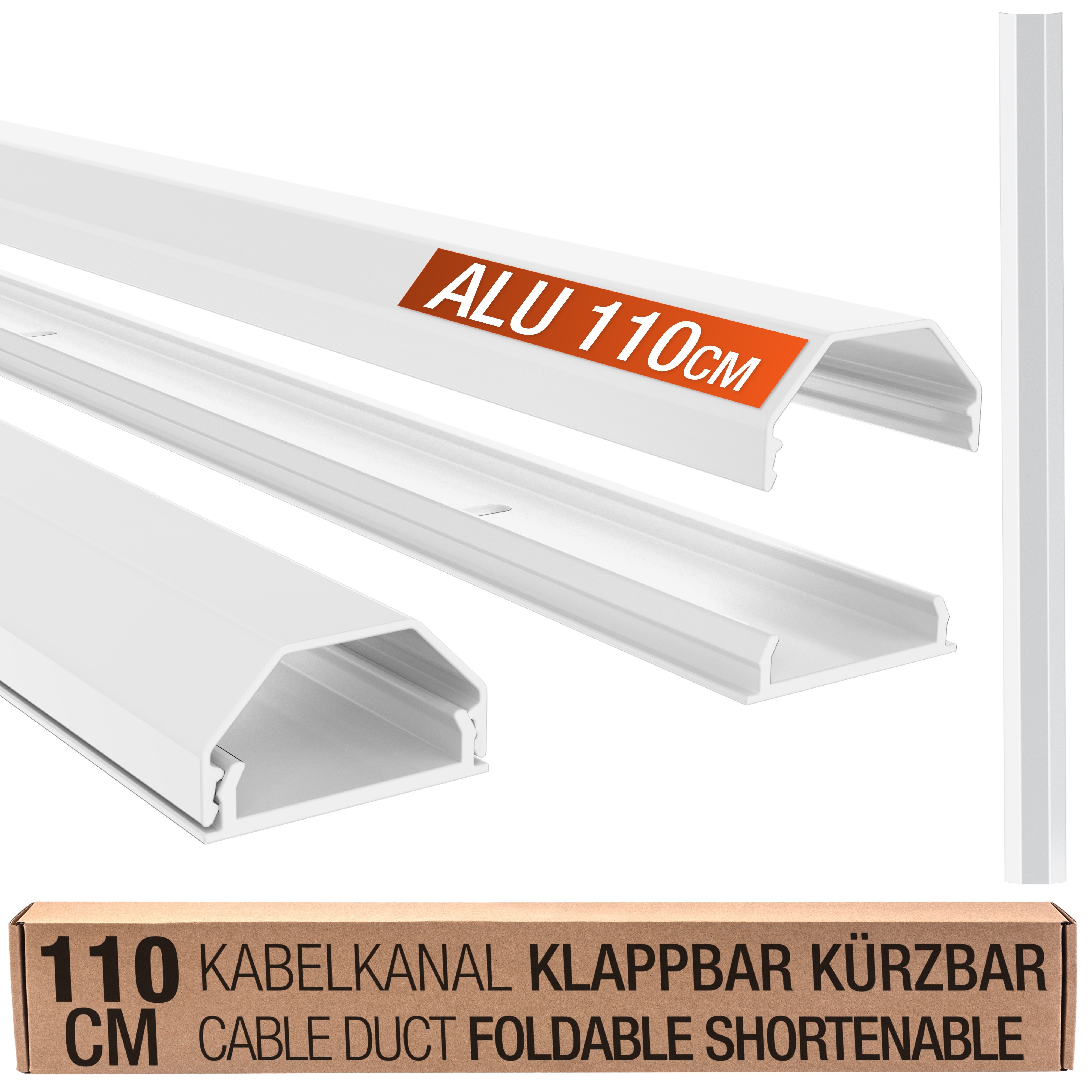 ALU TV Kabelkanal 110cm für Fernseher Monitor Kabelführung Hifi Kabel Z0100 Farbwahl