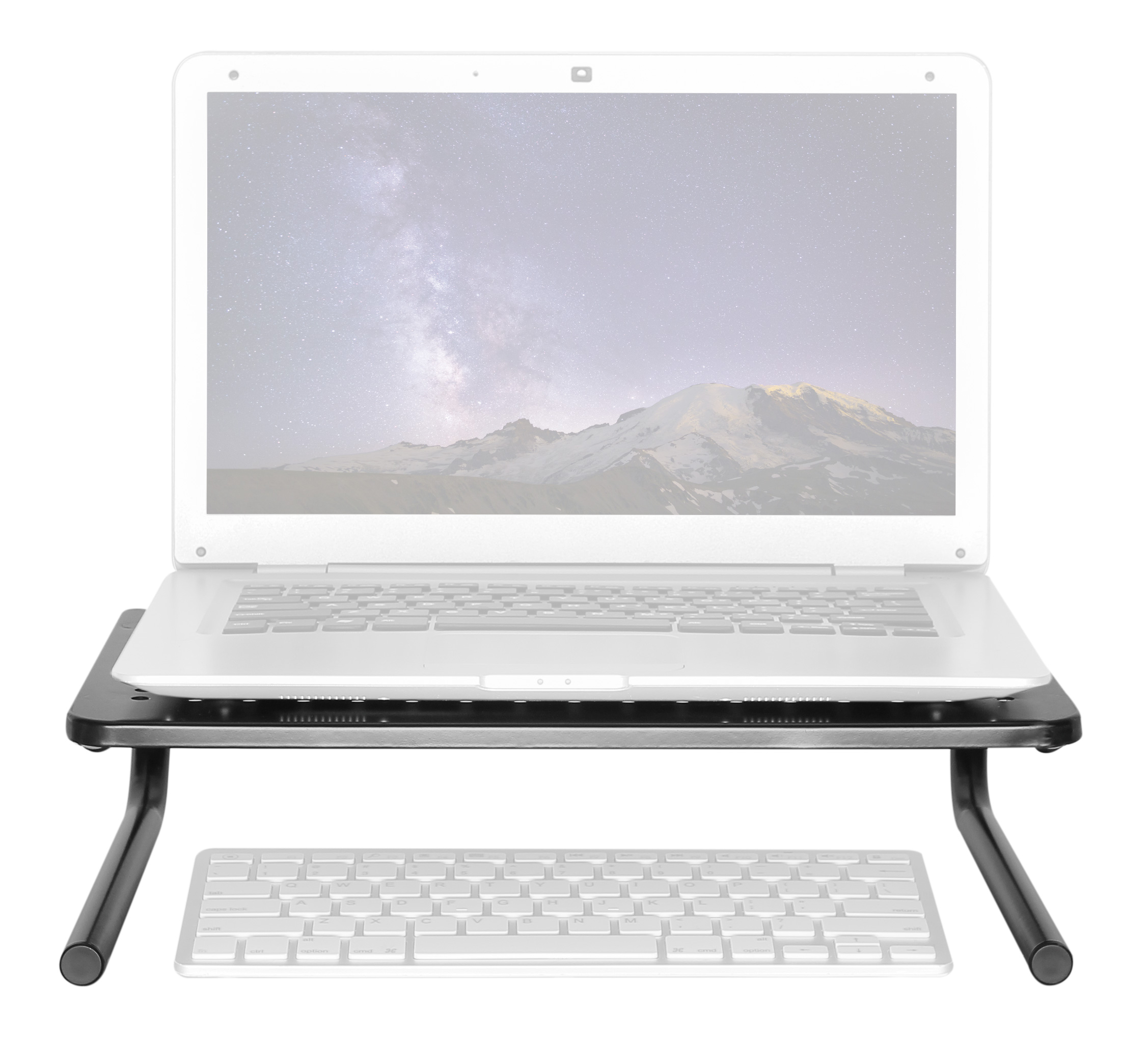 RICOO Monitor TV Laptop Metall-Stand Aufsatz Ständer schwarz stabil 37x23cm  Tischaufsatz FS082 | RICOO
