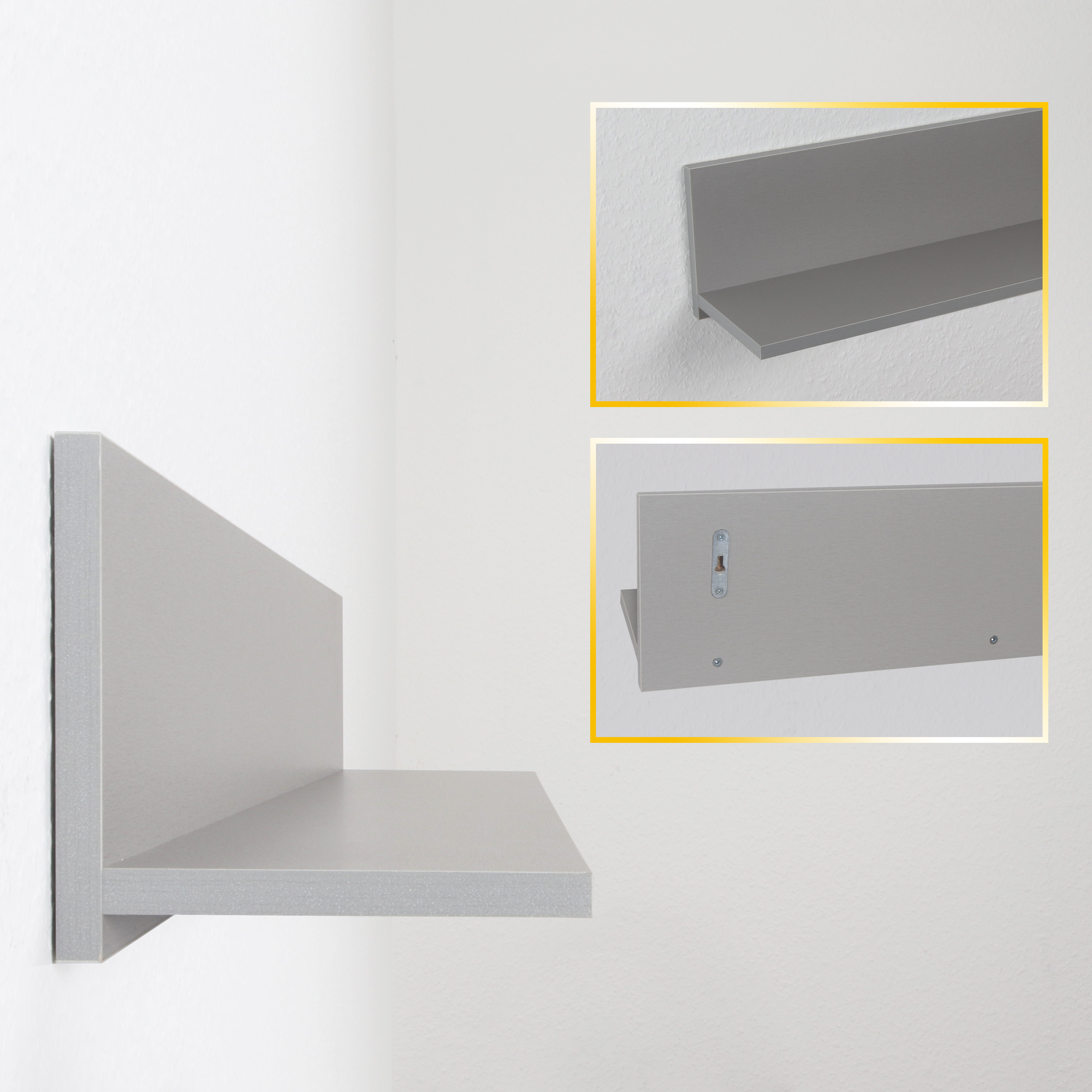Songmics wandplank set van 3 - zwevende plank - boekenplank - wit - mdf