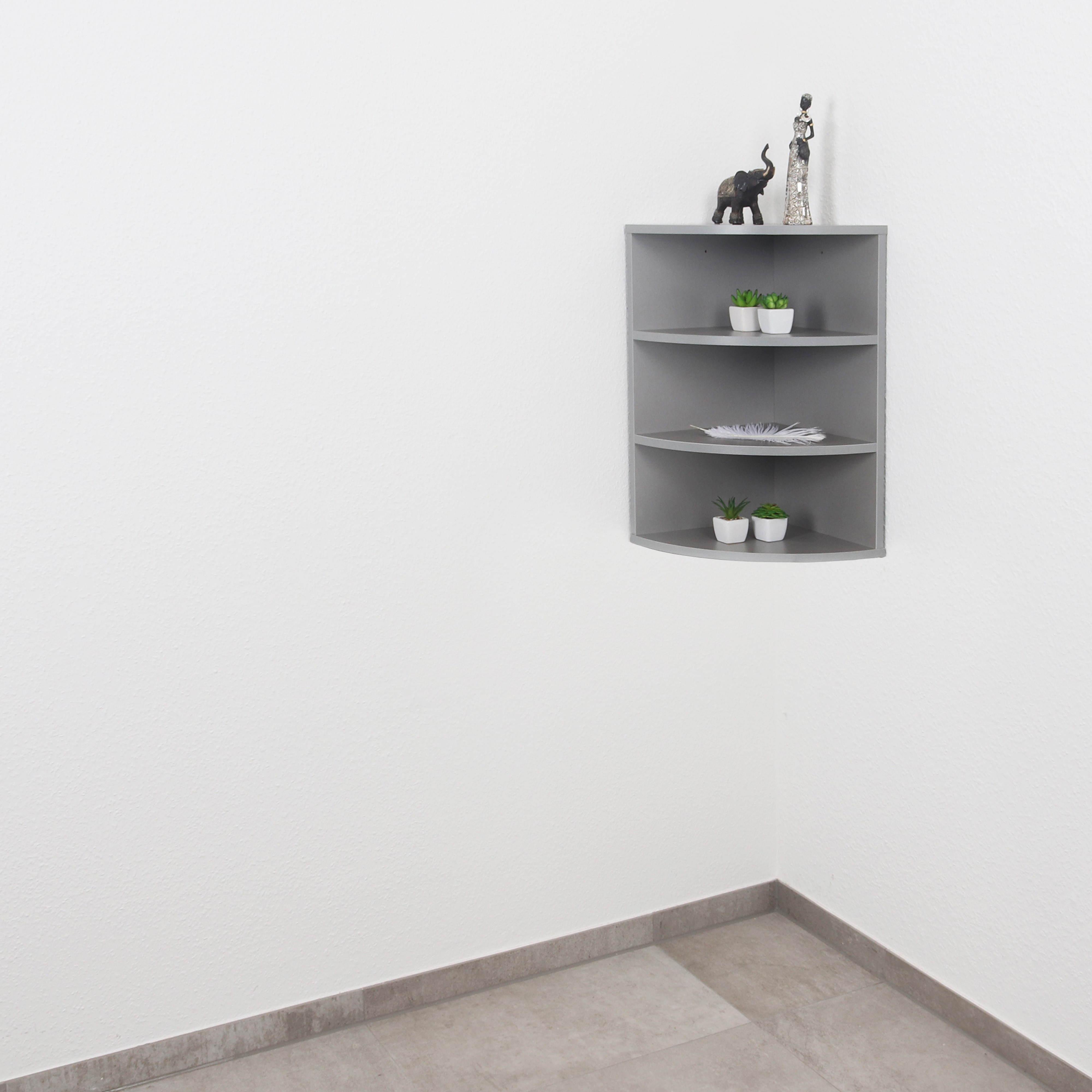 RICOO Étagère Murale Angle 60 X 33 X 33 Cm WM053-PL Meuble De Rangement Suspendue Gris