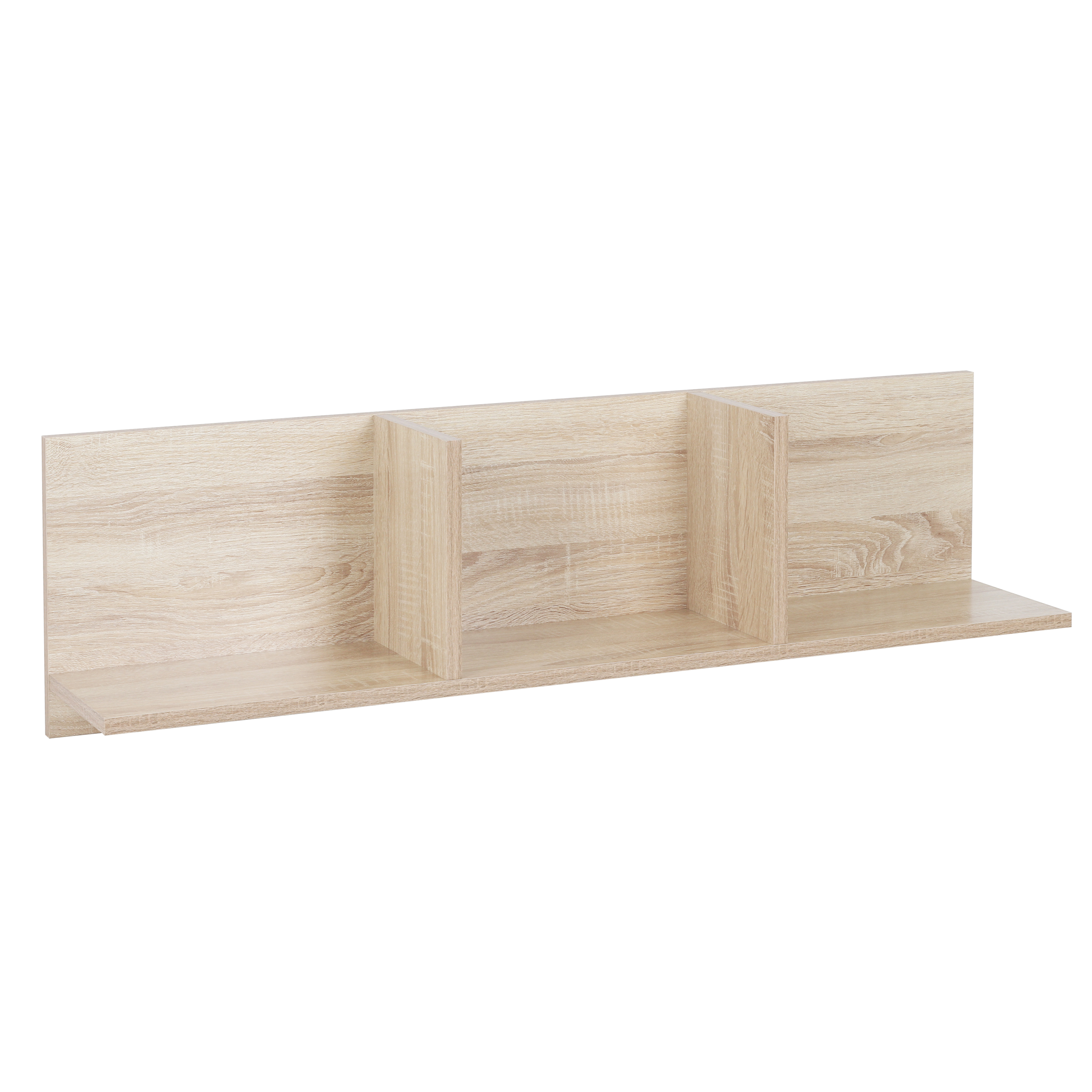 Mensola A Muro RICOO WM014-W - 106x30x22 Cm - 3 Scomparti, Colore Bianco - Scaffale Salvaspazio Per Soggiorno