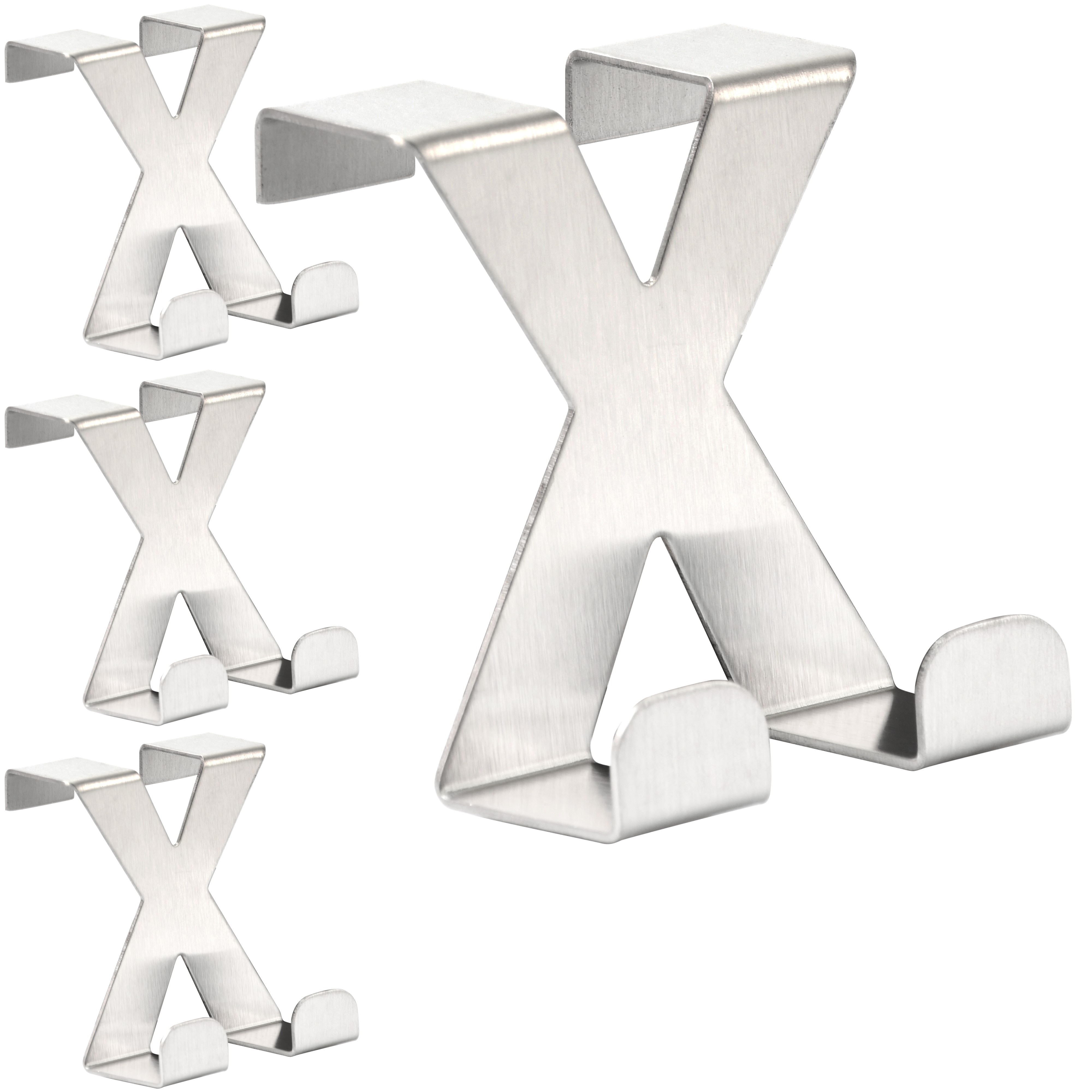 Kleiderhaken Robuster Edelstahl Türhaken zum Einhängen - Platzsparende Hakenleiste MH031