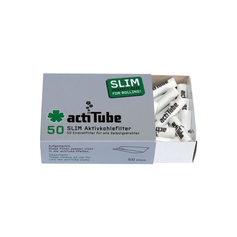 50 actiTube Slim Aktivkohlefilter smokertools
