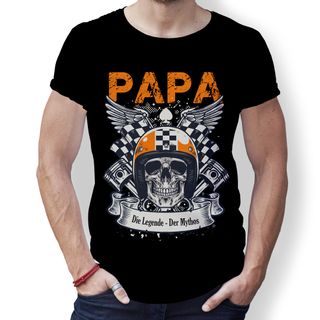 creativgravur&reg; Personalisiertes T-Shirt - Name oder Papa Biker Mythos Legende Vatertag Geschenk