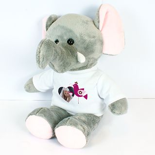 Pl&uuml;sch Elefant Jumbo mit bedrucktem T-Shirt  ca. 210 mm