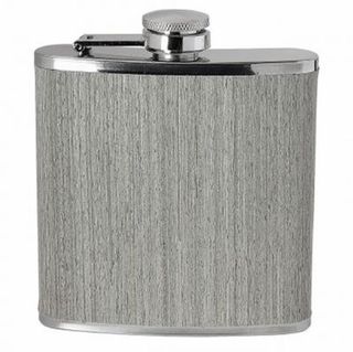 creativgravur&reg;Flachmann mit grauer Holzummantelung 150 ml