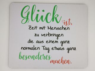 creativgravur&reg;  Mousepad Mauspad bedruckt mit Spruch Gl&uuml;ck