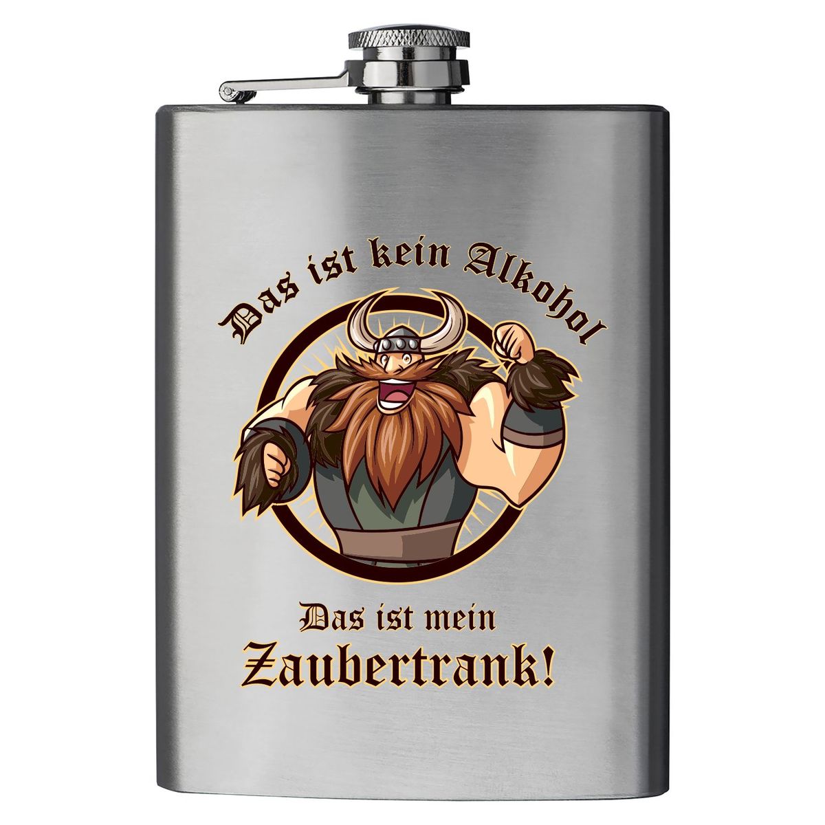 Edelstahl Flachmann mit Druck mit lustigen Motiven als Geschenk
