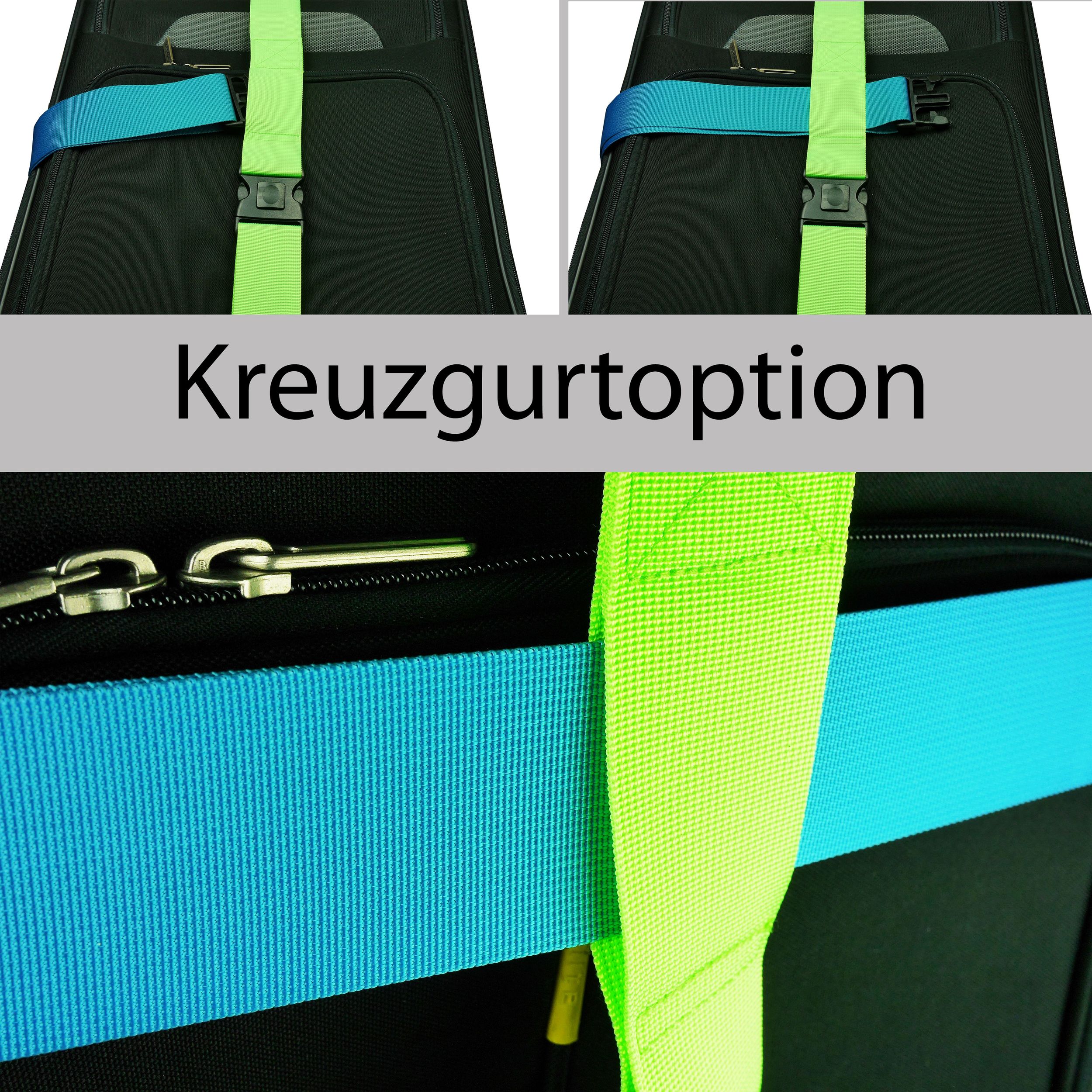 2 Stück Gepäckgurte Mit Zahlenschloss – 2 M Lang, 5 Cm Breit, Grün, Für Koffer & Reisegepäck