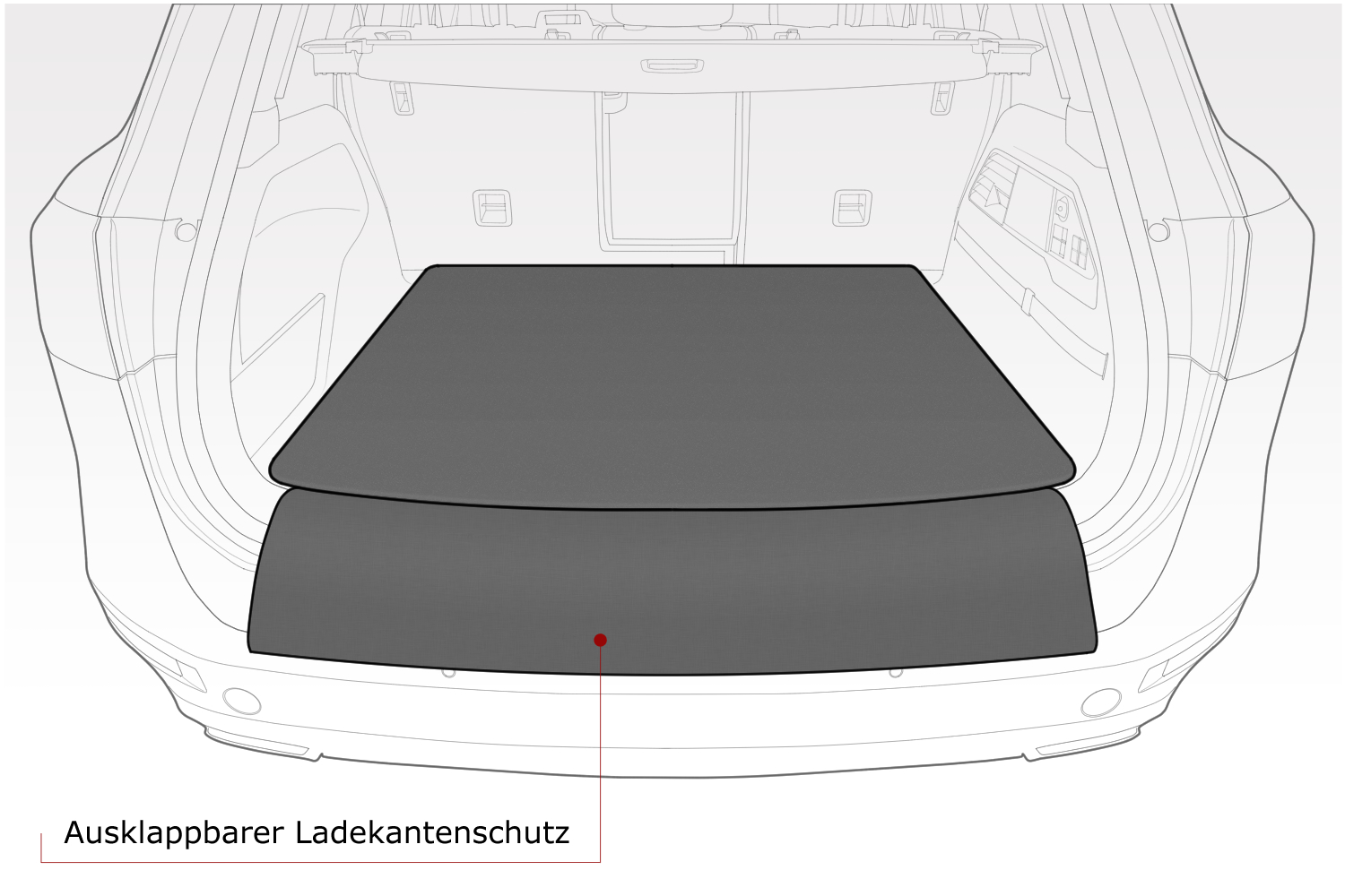 Kofferraummatte mit Ladekantenschutz für Range Rover Sport 1 Bj 2005-2013
