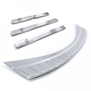 RECAMBO Bumperbescherming roestvrij staal hoogglans gepolijst, chroom look - compatibel met Toyota Rav4 V - BJ vanaf 2018 - styling en bescherming voor de bumper