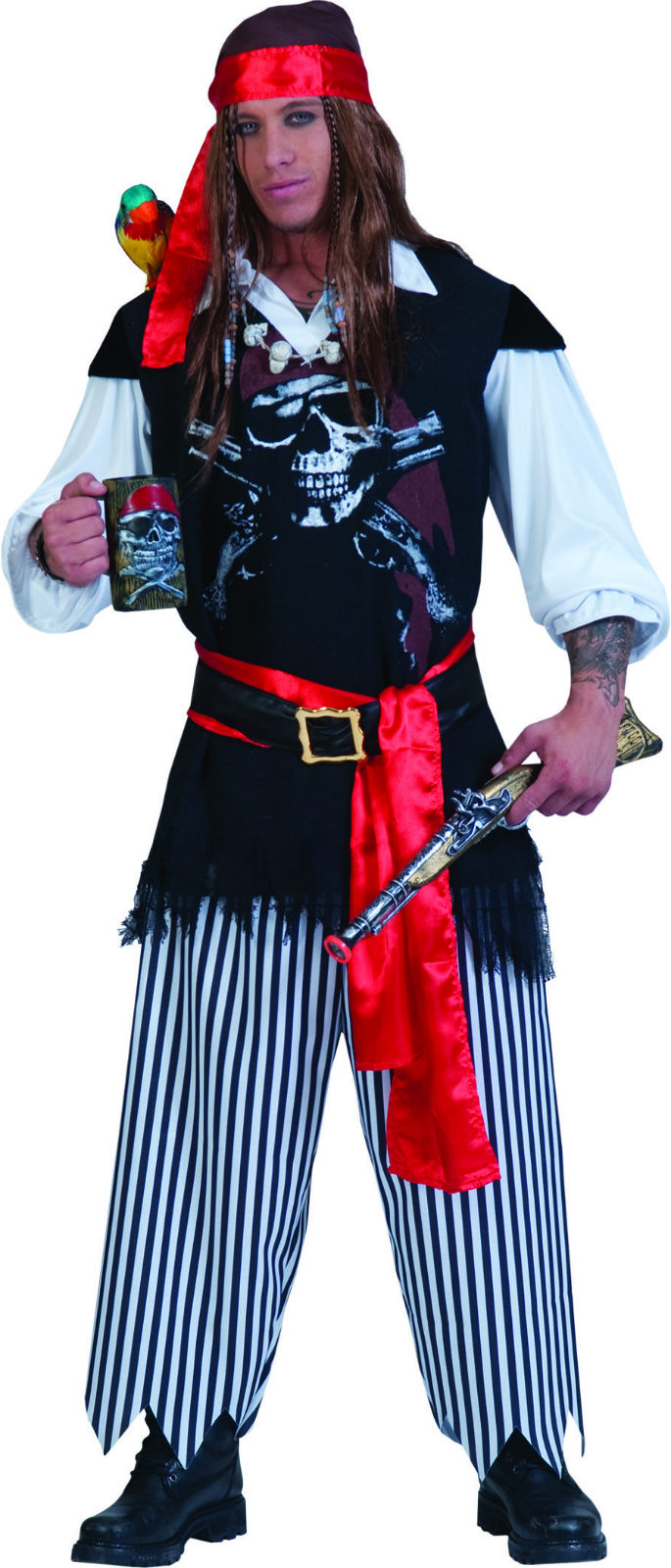 Piratenkostüm Pirat Herren 5tlg. Gr.48/50 Seeräuber Karneval Fasching Kostüm