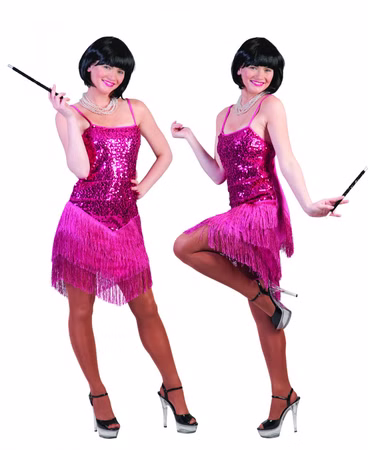 Glitzerkleid Damen Paillettenkleid Kostüm Disco Party 20er Gr.32-46 Karneval